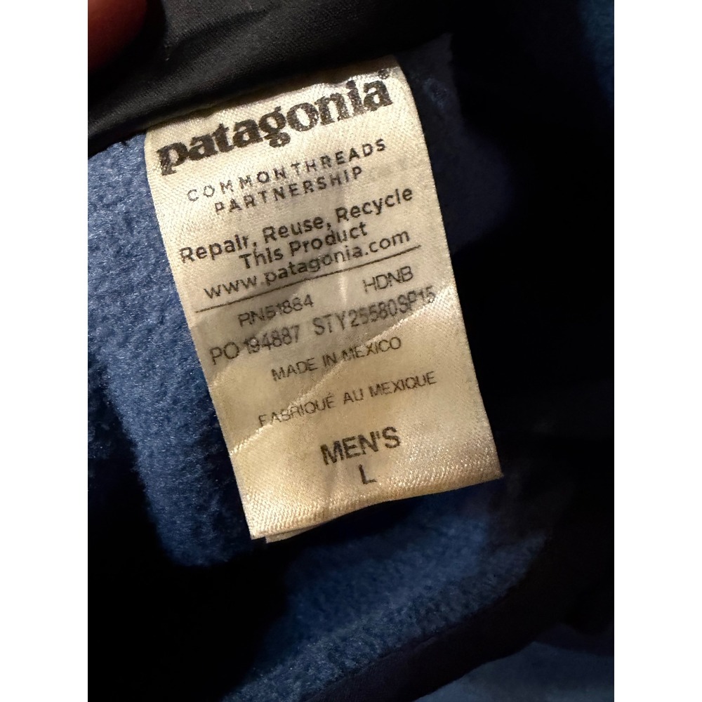 Patagonia Synchilla Snap-T Fleece Pullover Mens Large Blue Striped retired rare - Picture 9 of 16